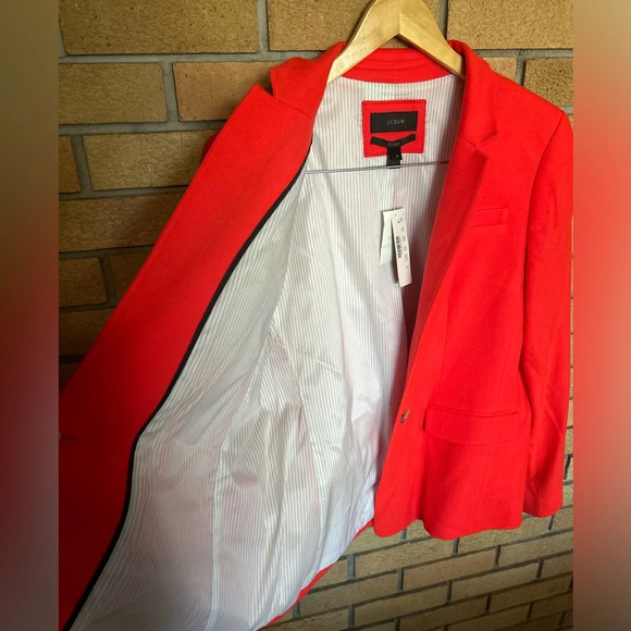 NWT J. Crew Regent Wool Blend Orange Blazer Single Button Jacket Women’s Size 16 - Picture 5 of 6